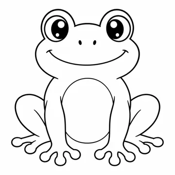 ぬりえ(線画)・テーマ別(デジタル・学校・季節・生きもの・はたらく人) ぬりえ 生きもの・自然:かえる
