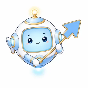 しぐさ・場面のポーズ・アイ アイ AI マスコット 矢印で示す