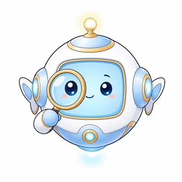 しぐさ・場面のポーズ・アイ アイ AI マスコット ルーペで確かめる 虫めがね