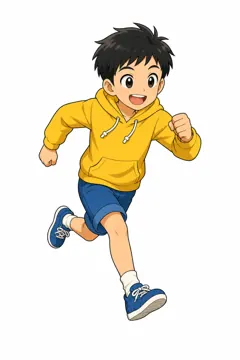 しぐさ・場面のポーズ・ハル ハル 男の子 走る