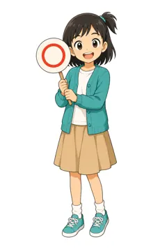 しぐさ・場面のポーズ・ミオ ミオ 女の子 ○札 まる