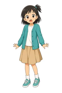 しぐさ・場面のポーズ・ミオ ミオ 女の子 びっくり