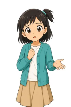 しぐさ・場面のポーズ・ミオ ミオ 女の子 困り 相談