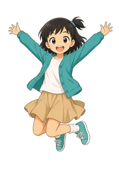 しぐさ・場面のポーズ・ミオ ミオ 女の子 ジャンプ