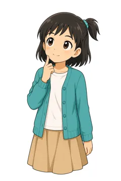 しぐさ・場面のポーズ・ミオ ミオ 女の子 考える