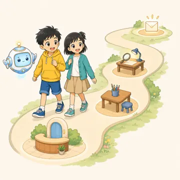 場面イラスト・図解の背景(道・橋・階段など) 01