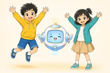 場面イラスト・よろこび・元気 3人リアクション 大喜び