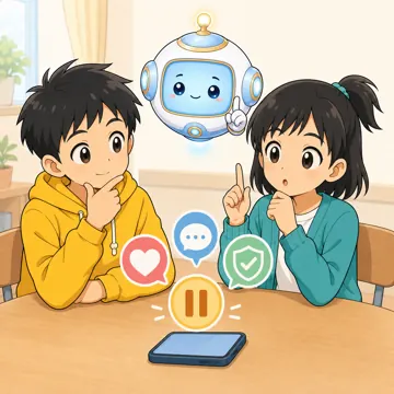 場面イラスト・情報をたしかめる 情報リテラシー SNSマナー