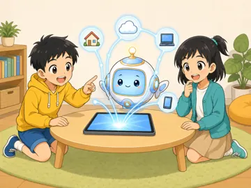 場面イラスト・ネット・つながる ネットワーク つながる仕組み