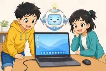 場面イラスト・パソコン PC・Linux OS起動