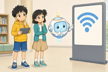 場面イラスト・安全・セキュリティ 安全シーン 公衆Wi-Fi注意
