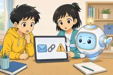 場面イラスト・安全・セキュリティ 安全シーン あやしいリンク注意