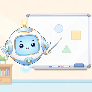 場面イラスト・先生役のアイ アイ先生役 ホワイトボード説明
