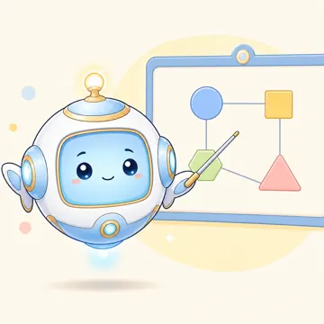 場面イラスト・先生役のアイ アイ先生役 指し棒で図解