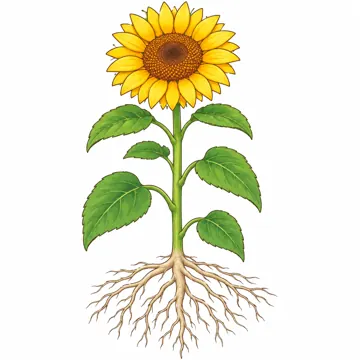 天気・自然・植物 天気・自然・植物 植物:植物の体のつくり(根・くき・葉・花を1本の植物で示す)
