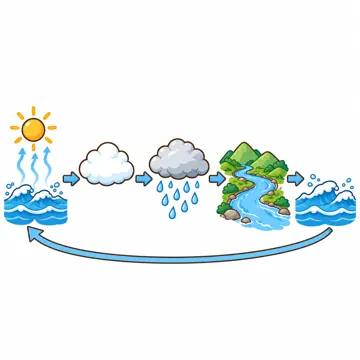 天気・自然・植物 天気・自然・植物 植物:水の循環(海から雲・雨・川・海へ)