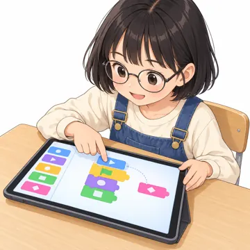 プログラミングとデータ プログラミングとデータ プログラミング:タブレットでブロックを組み合わせてプログラムを作る