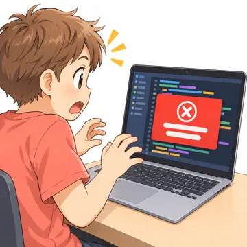 プログラミングとデータ プログラミングとデータ プログラミング:画面に赤いエラー表示が出て驚く