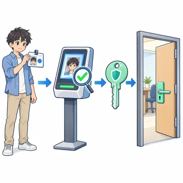 プログラミングとデータ プログラミングとデータ しくみ:本人確認と許可(名札を確かめてから部屋のドアが開く)