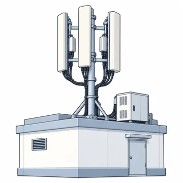 ネットワークと通信のしくみ ネットワークと通信のしくみ 外へ出る:ビルの屋上の携帯電話の基地局アンテナ