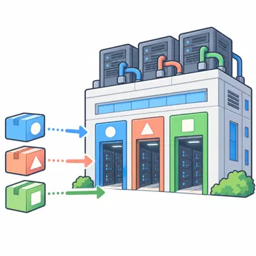 ネットワークと通信のしくみ ネットワークと通信のしくみ しくみ:入口の番号(ポート)(1つの建物に色ちがいのドアが並ぶ)