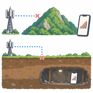 ネットワークと通信のしくみ ネットワークと通信のしくみ 体感:通信できない場所(山の中・地下)