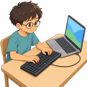 パソコンの中身と周辺機器 パソコンの中身と周辺機器 入出力:ノートPCに外付けキーボードをつないで使う