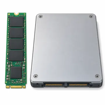 パソコンの中身と周辺機器 パソコンの中身と周辺機器 中身:SSD(M.2の細長い板と2.5インチの箱形)