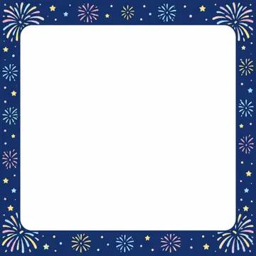 季節のかざり枠・季節・行事 季節のかざり枠 夏:花火と夜空