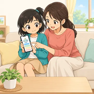 AIアプリの利用・よい例：使っていいか、おうちの人と確かめる