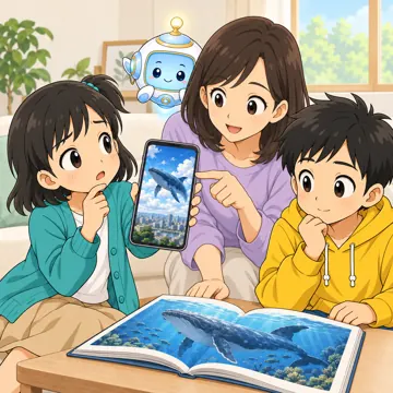 AIが作った画像・よい例：本物かどうか大人と確かめる