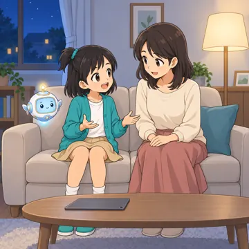 なやみの相談・よい例：おうちの人や先生にも話す