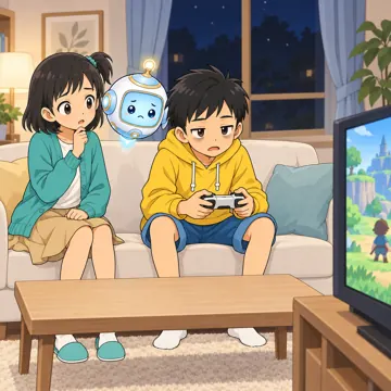 ゲームの時間・わるい例：暗くなってもやめられない