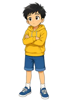 全身ポーズ・ハル ハル 男の子 考える