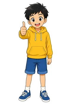 全身ポーズ・ハル ハル 男の子 サムズアップ