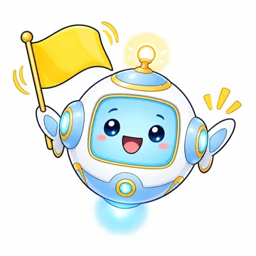 全身ポーズ・アイ(表情・しぐさの追加) アイ AI マスコット 旗をふって応援している