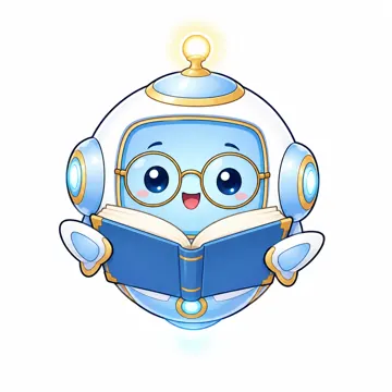 全身ポーズ・アイ(表情・しぐさの追加) アイ AI マスコット めがねをかけて本を読んでいる(はかせ風)