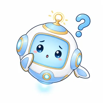 全身ポーズ・アイ(表情・しぐさの追加) アイ AI マスコット はてなマークを浮かべて首をかしげている