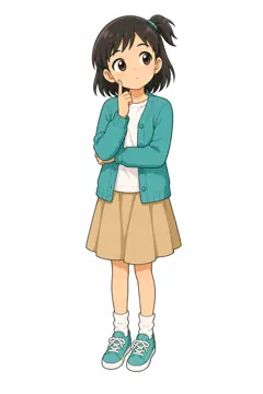全身ポーズ・ミオ ミオ 女の子 考える