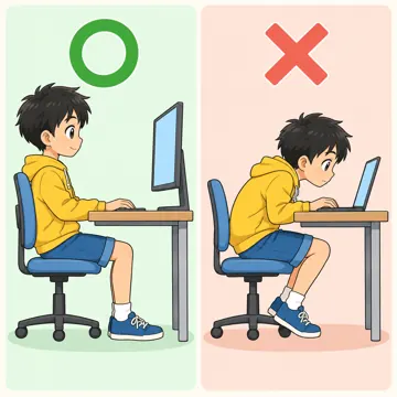 図解・基本 図解 正しい姿勢と悪い姿勢を並べた図