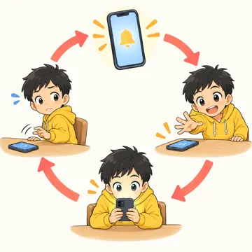 図解・基本 図解 スマホ依存のくりかえしの輪の図