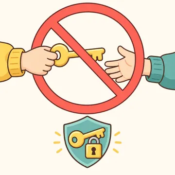 図解・基本 図解 鍵を人に渡してはいけないことを表す図
