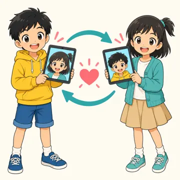 図解・基本 図解 画面の向こうに本物の人がいることを表す図