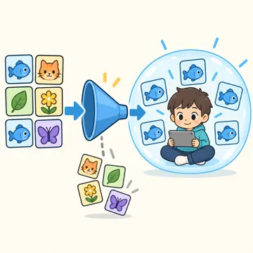 図解・くわしい図解(デジタル・安全・AI・情報・お金・からだ・権利ほか) 図解 情報:フィルターバブル(似た情報の泡に包まれる)