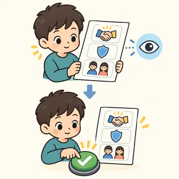 図解・くわしい図解(デジタル・安全・AI・情報・お金・からだ・権利ほか) 図解 社会・権利:利用規約(約束ごとを読んでから同意する)